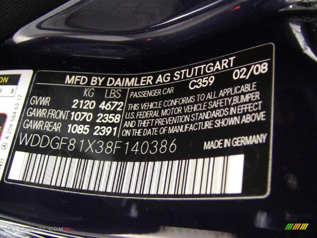 2008 C Color Code 359 for Capri Blue Metallic Photo #48461649