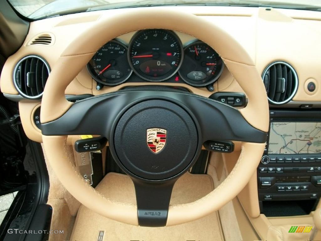 2011 Porsche Boxster Standard Boxster Model Sand Beige Steering Wheel Photo #48462921