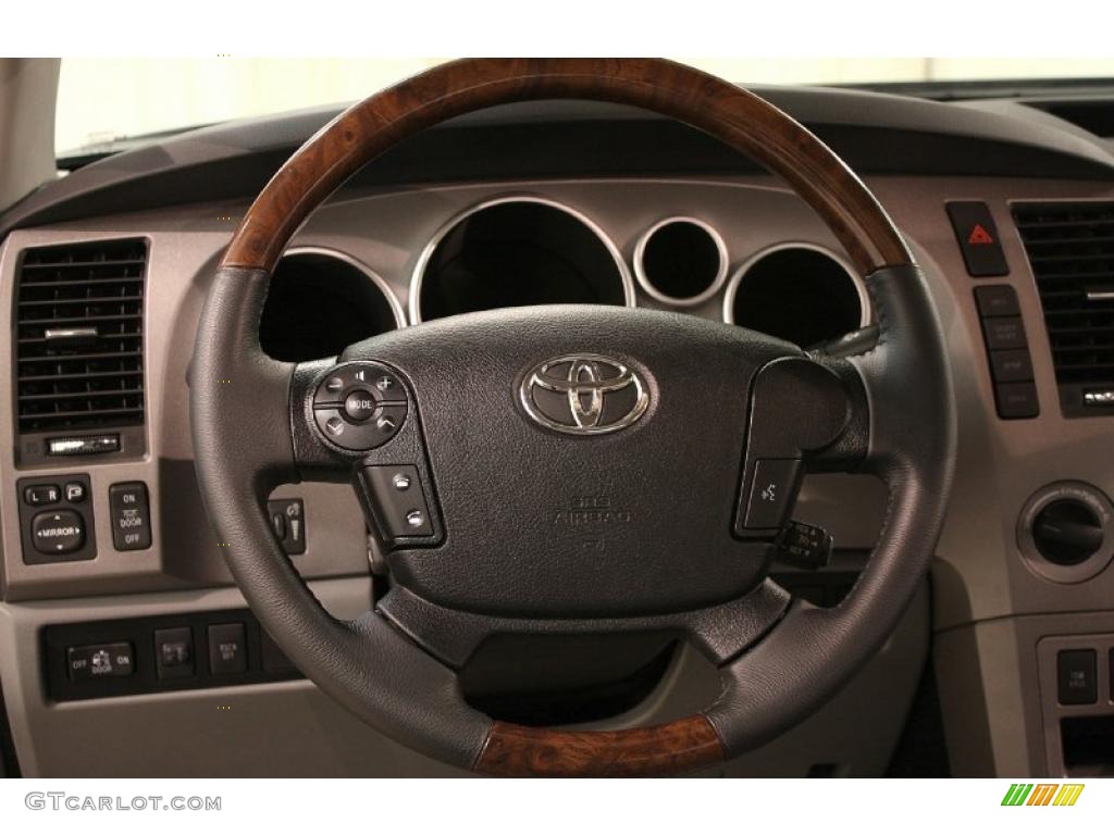 2010 Toyota Tundra Platinum CrewMax 4x4 Graphite Gray Steering Wheel Photo #48464061