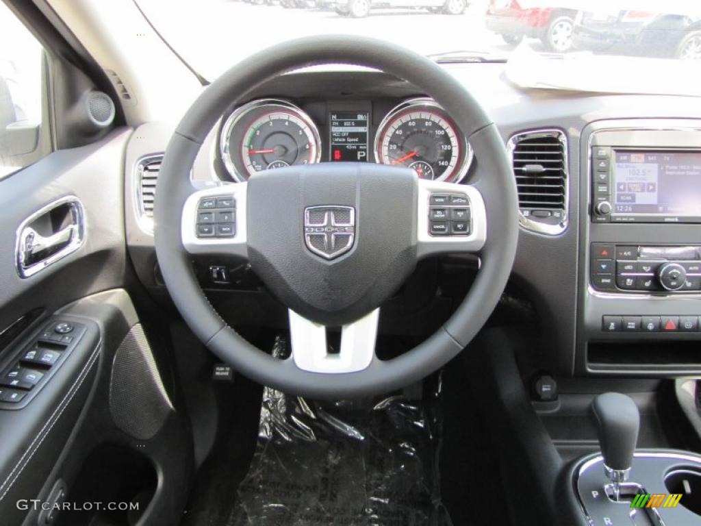 2011 Dodge Durango Citadel Black Steering Wheel Photo #48465075