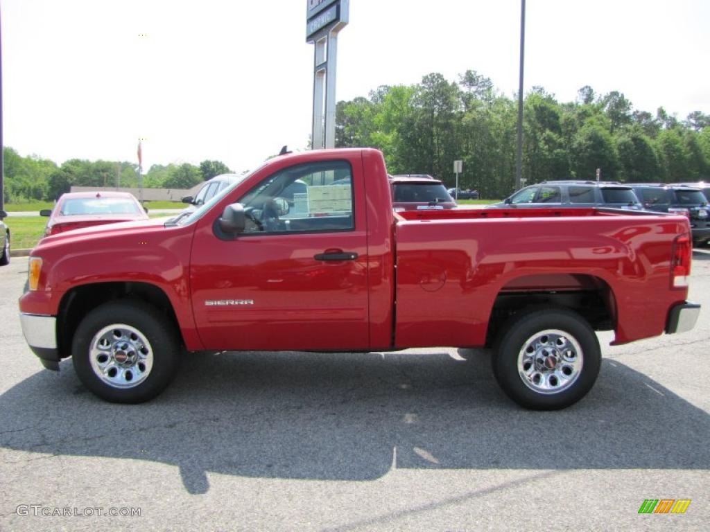 2011 Sierra 1500 SLE Regular Cab - Fire Red / Dark Titanium photo #4