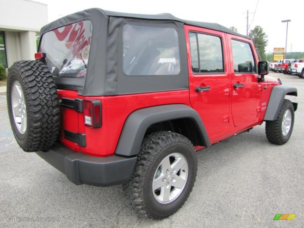 2011 Wrangler Unlimited Sport 4x4 - Flame Red / Black photo #7