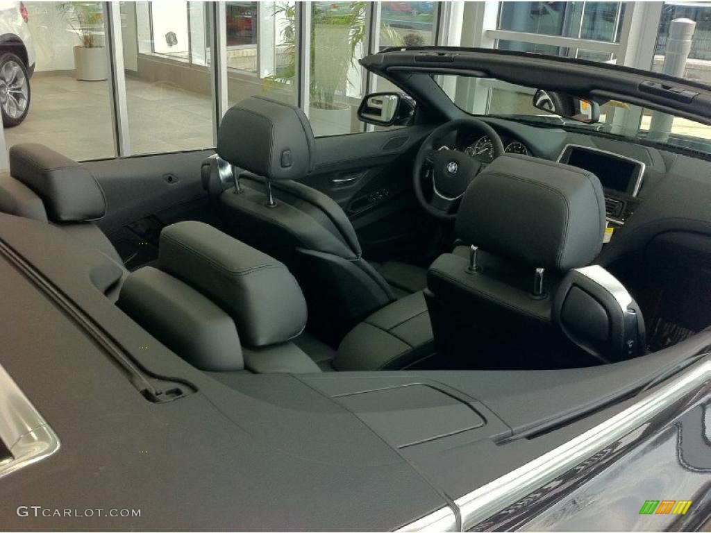 Black Nappa Leather Interior 2012 BMW 6 Series 650i Convertible Photo #48466695