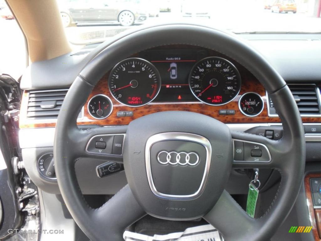 2008 Audi A8 4.2 quattro Amaretto Steering Wheel Photo #48472119