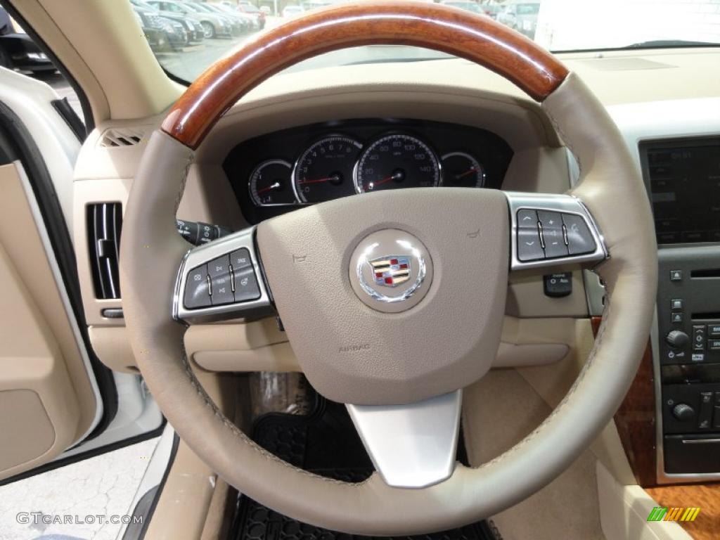2011 Cadillac STS 4 V6 AWD Cashmere/Dark Cashmere Steering Wheel Photo #48472374