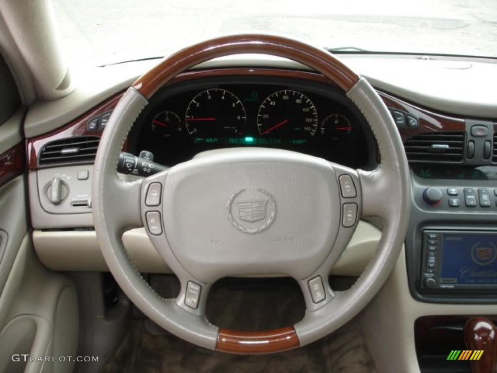 2003 Cadillac DeVille DTS Oatmeal Steering Wheel Photo #48475347