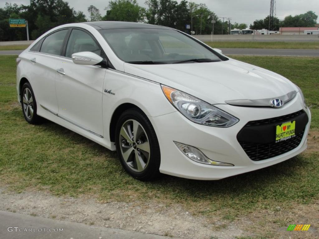 2011 Sonata Hybrid - Porcelain White Pearl / Camel photo #1