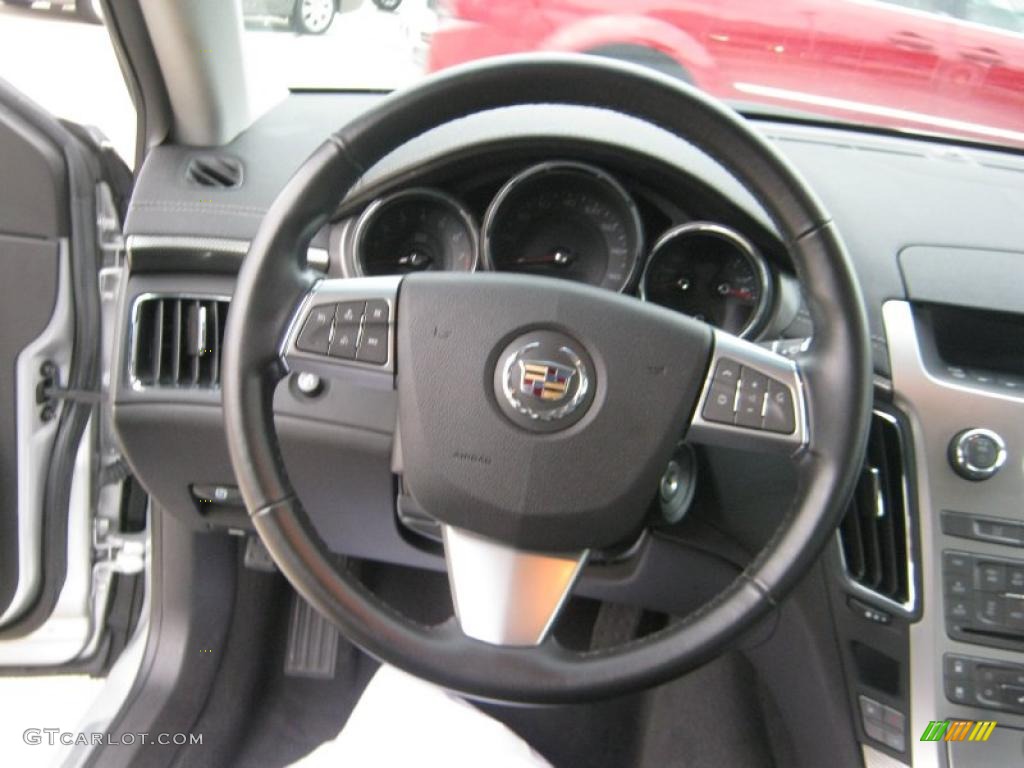 2010 Cadillac CTS 4 3.6 AWD Sedan Ebony Steering Wheel Photo #48476994