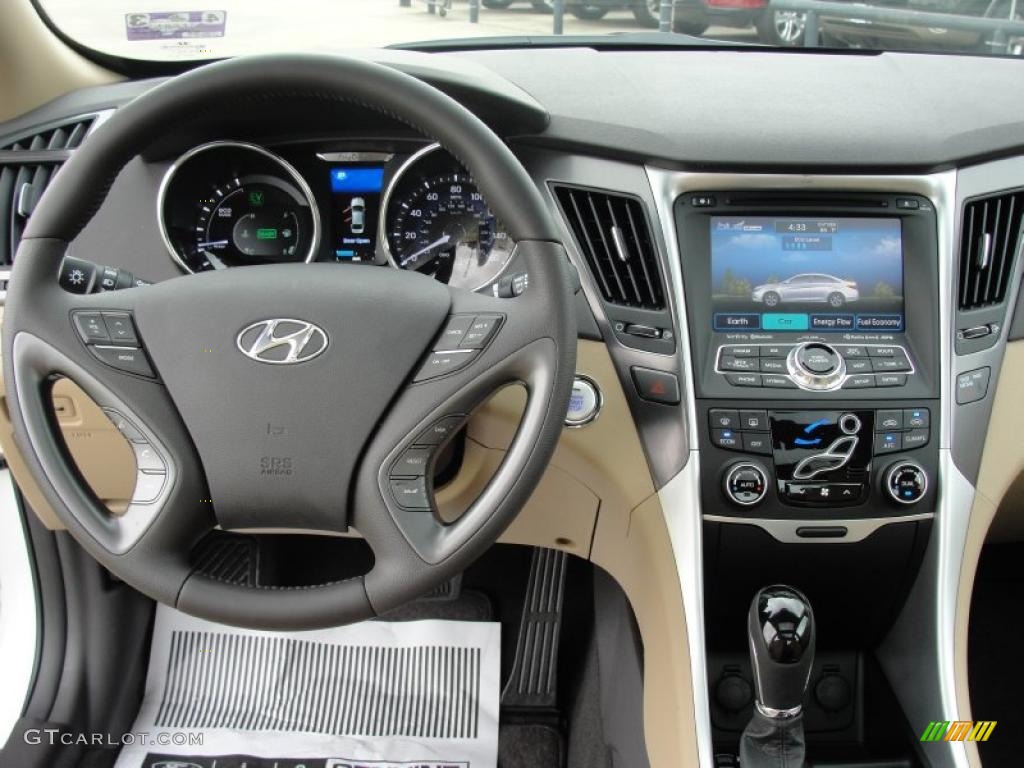 2011 Hyundai Sonata Hybrid Camel Dashboard Photo #48477417