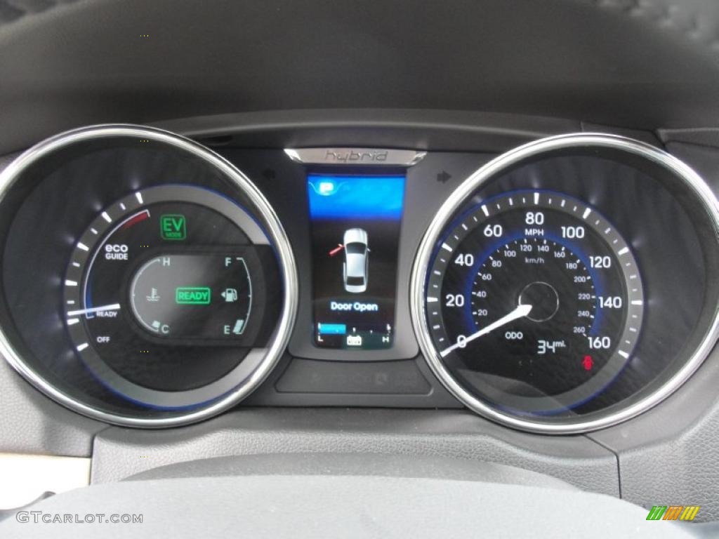 2011 Sonata Hybrid - Porcelain White Pearl / Camel photo #41