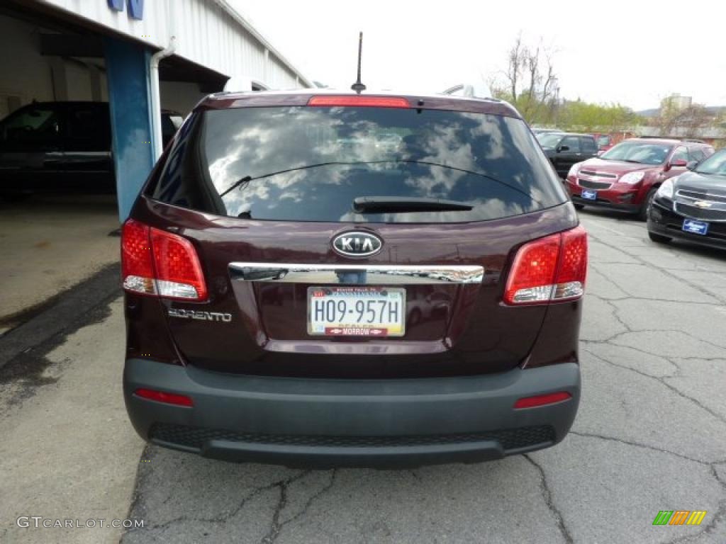 2011 Sorento LX V6 AWD - Dark Cherry / Beige photo #9