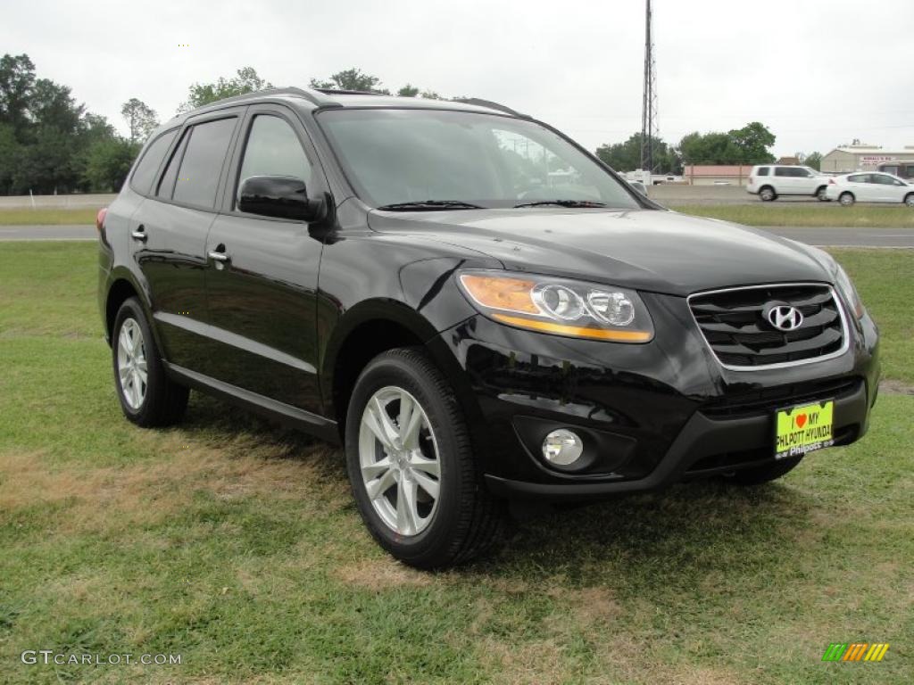 2011 Santa Fe Limited - Phantom Black Metallic / Beige photo #1