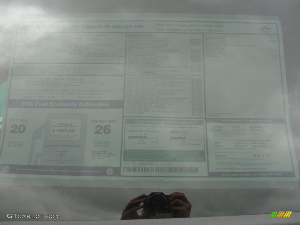 2011 Hyundai Santa Fe Limited Window Sticker Photo #48479949