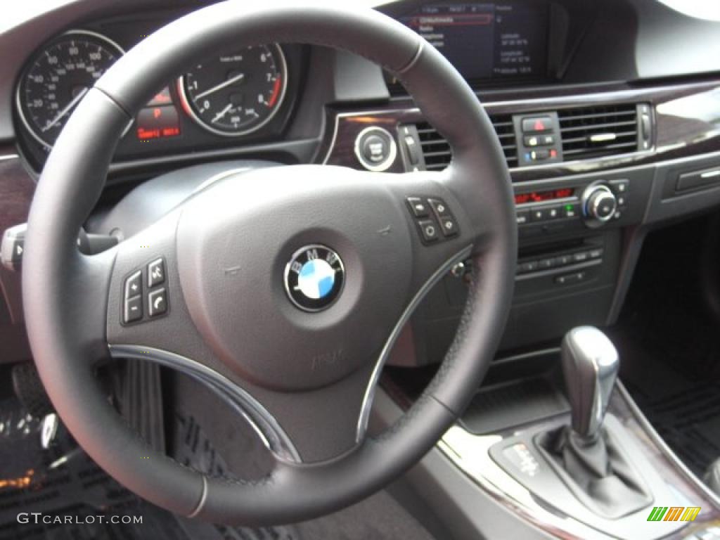 2011 BMW 3 Series 328i Coupe Black Steering Wheel Photo #48480972