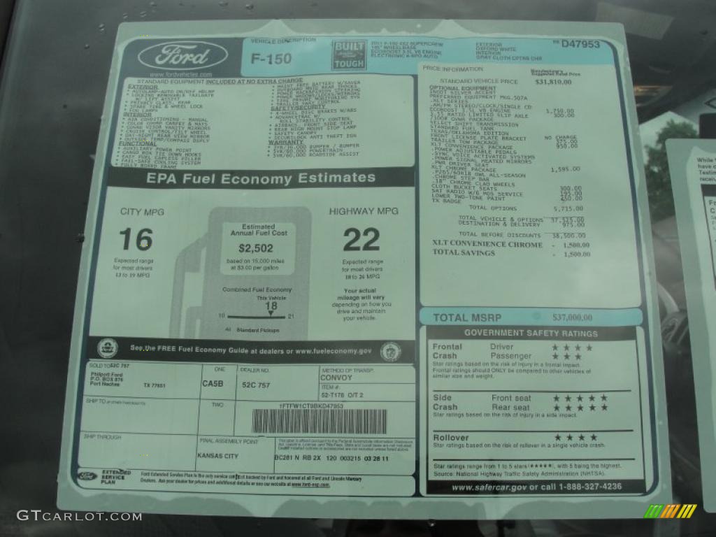 2011 F150 Texas Edition SuperCrew - Oxford White / Steel Gray photo #38