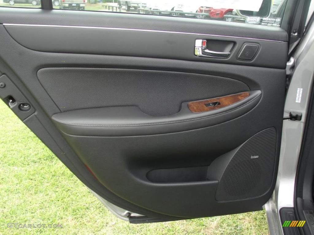 2011 Hyundai Genesis 3.8 Sedan Jet Black Door Panel Photo #48484245