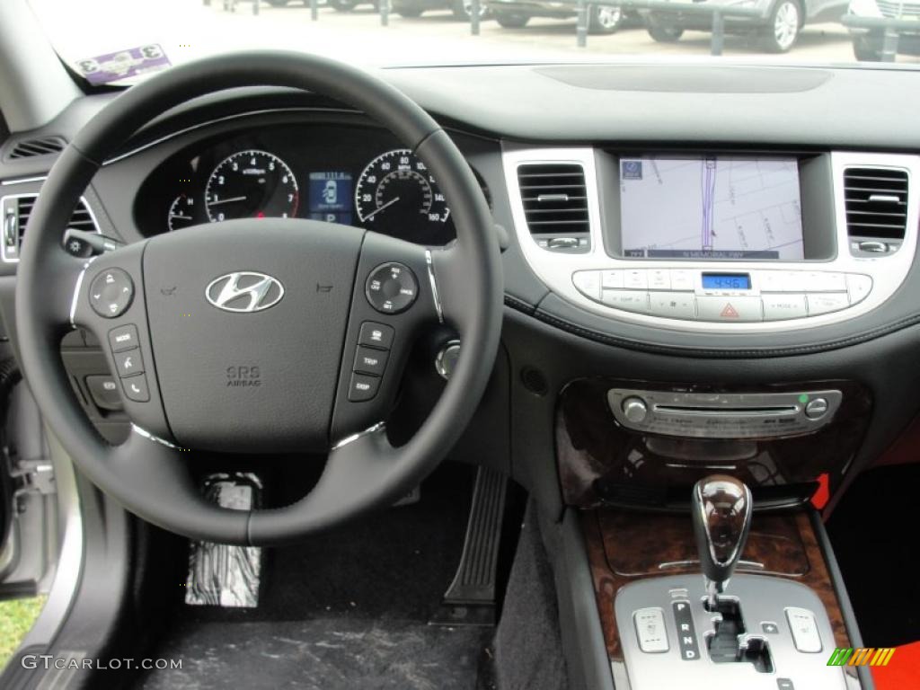 2011 Hyundai Genesis 3.8 Sedan Jet Black Dashboard Photo #48484368