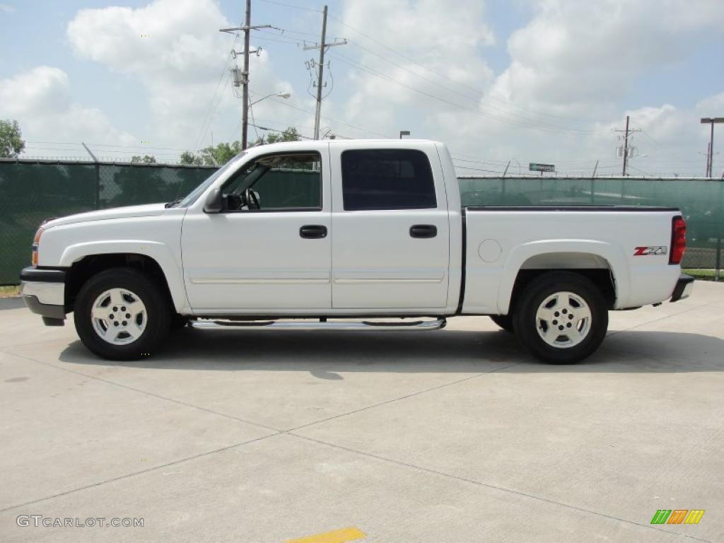 2005 Silverado 1500 Z71 Crew Cab 4x4 - Summit White / Dark Charcoal photo #6