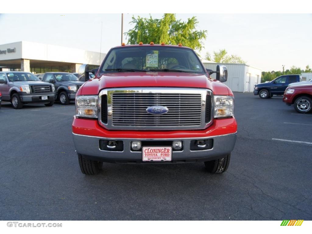 2007 F350 Super Duty Lariat Crew Cab 4x4 Dually - Red / Tan photo #7