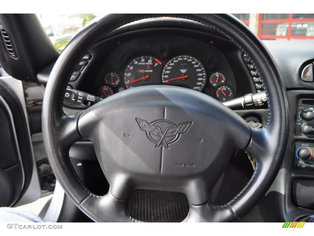 2002 Chevrolet Corvette Z06 Black Steering Wheel Photo #48487416