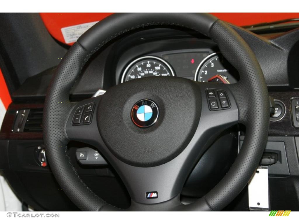 2011 BMW 3 Series 328i Coupe Black Steering Wheel Photo #48487425