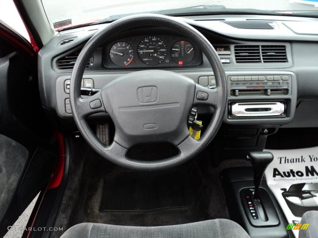 1995 Honda Civic EX Coupe Black Steering Wheel Photo #48490882