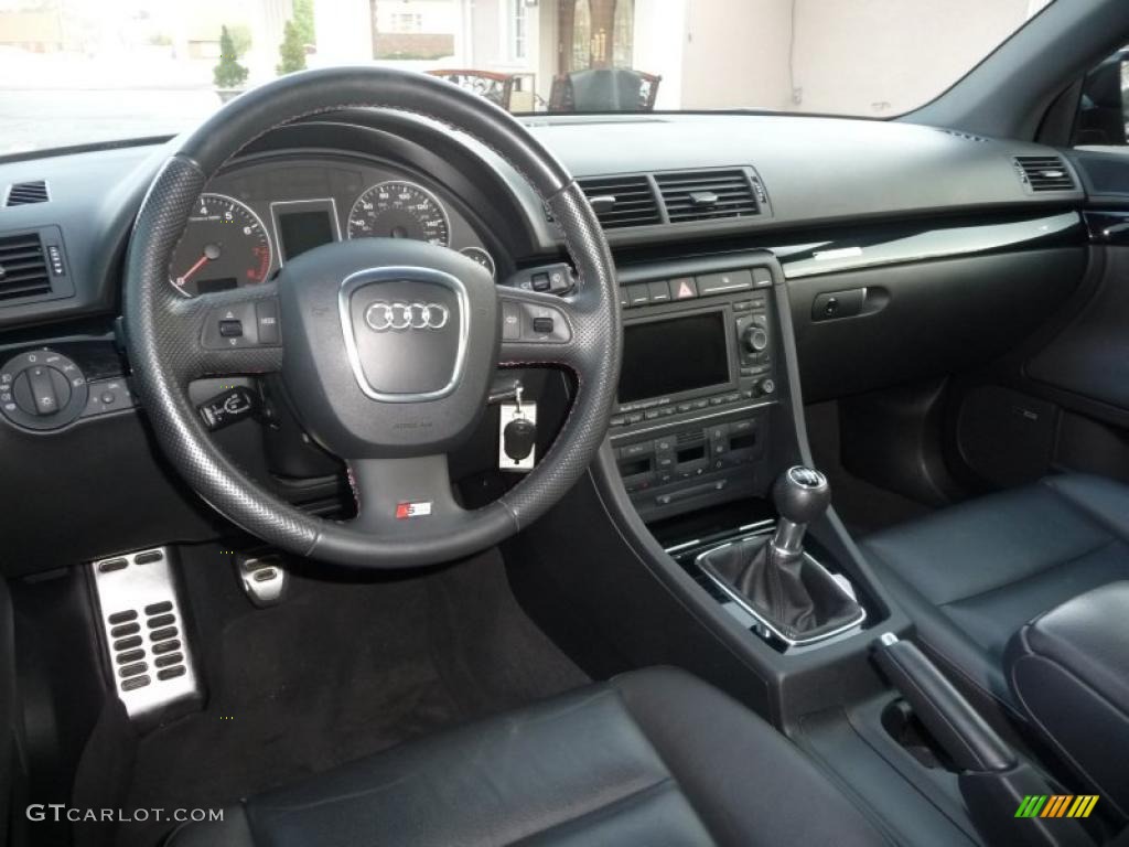 Black Interior 2008 Audi A4 2.0T quattro S-Line Sedan Photo #48491935