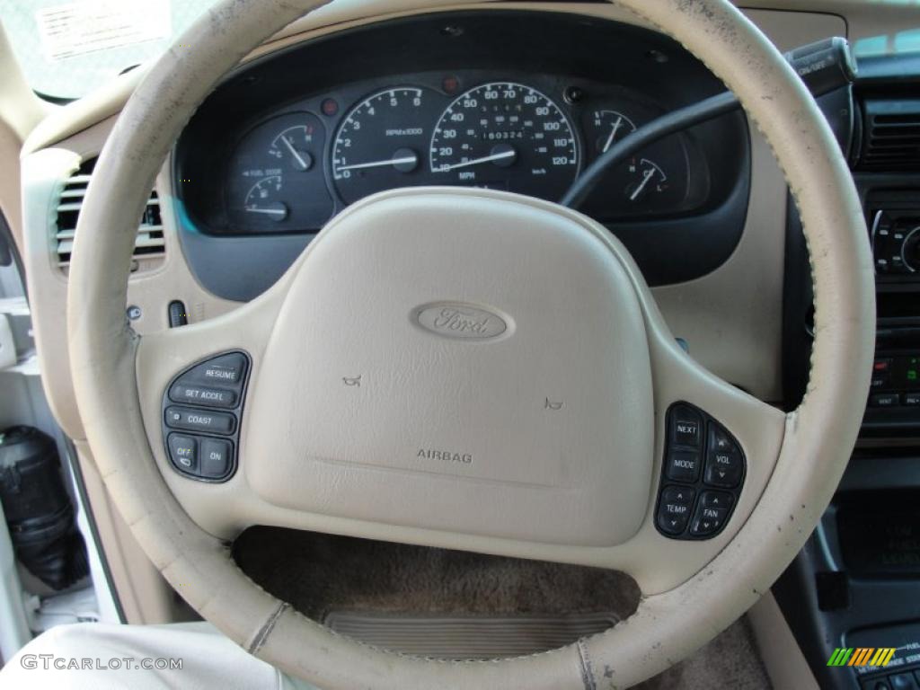 2000 Ford Explorer Eddie Bauer Medium Prairie Tan Steering Wheel Photo #48493627