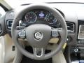 Cornsilk Beige 2011 Volkswagen Touareg VR6 FSI Sport 4XMotion Steering Wheel