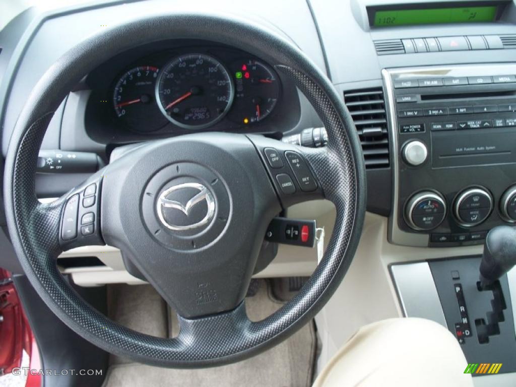 2008 Mazda MAZDA5 Sport Sand Steering Wheel Photo #48497317