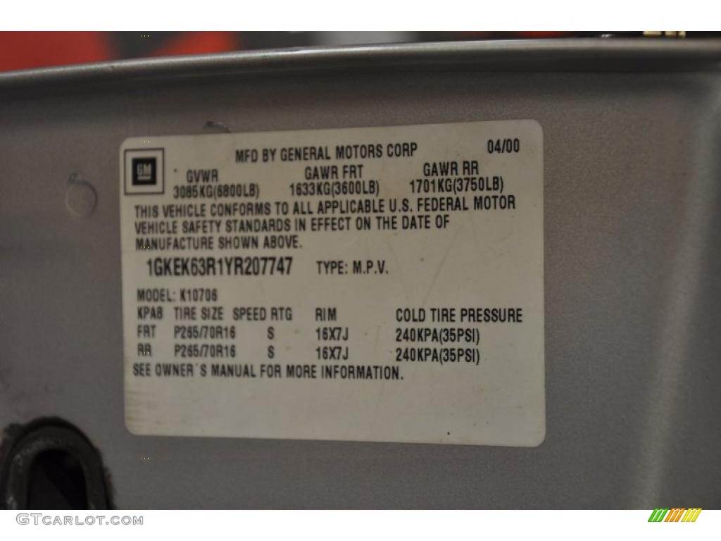 2000 Yukon Denali 4x4 - Silvermist Metallic / Stone Gray photo #9