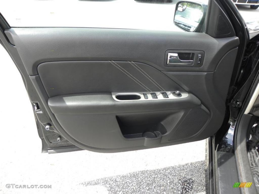 2011 Ford Fusion Sport Sport Black/Charcoal Black Door Panel Photo #48498766