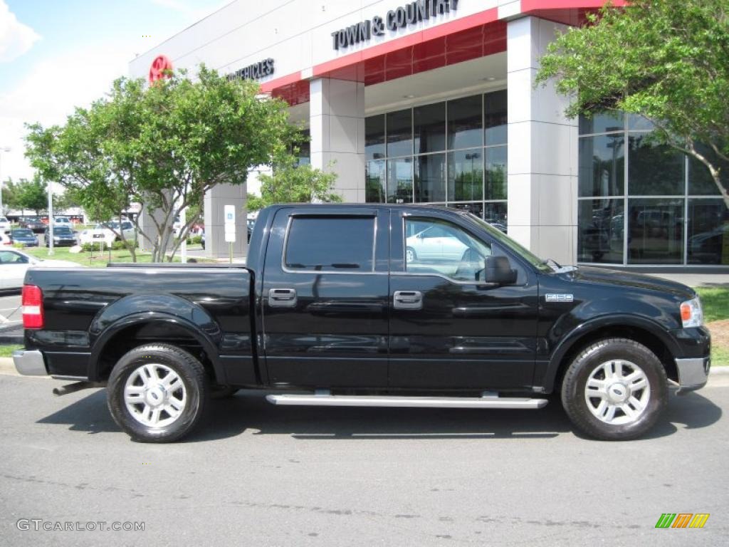 2004 F150 Lariat SuperCrew - Black / Tan photo #2