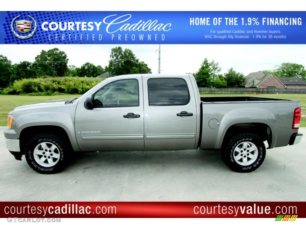 2009 Sierra 1500 SLE Crew Cab - Steel Gray Metallic / Ebony photo #1