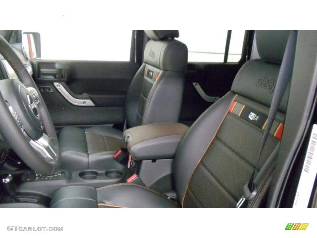 Black/Dark Olive Interior 2011 Jeep Wrangler Unlimited Sahara 70th Anniversary 4x4 Photo #48500053