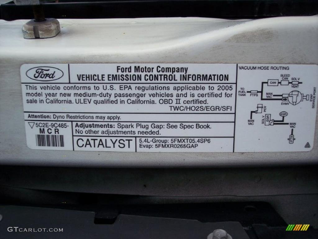 2005 Ford E Series Van E250 Commercial Info Tag Photos