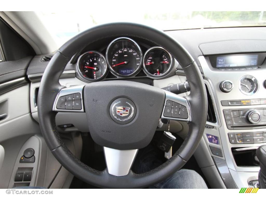 2010 Cadillac CTS 3.0 Sedan Light Titanium/Ebony Steering Wheel Photo #48501400