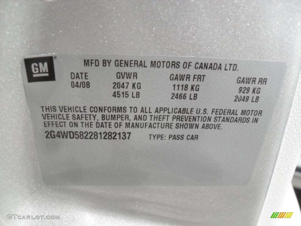 2008 LaCrosse CXL - Platinum Metallic / Titanium photo #6