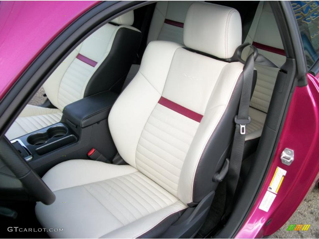Pearl White Leather Interior 2010 Dodge Challenger SRT8 Furious Fuchsia Edition Photo #48506532