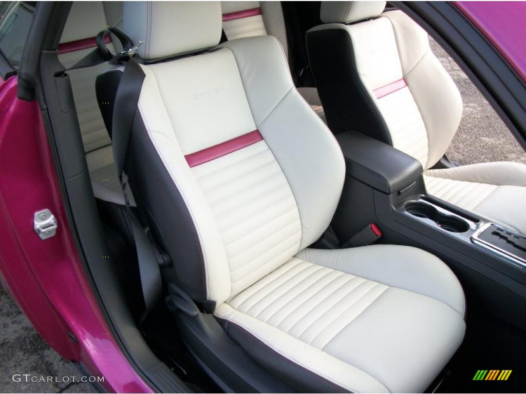 Pearl White Leather Interior 2010 Dodge Challenger SRT8 Furious Fuchsia Edition Photo #48506574