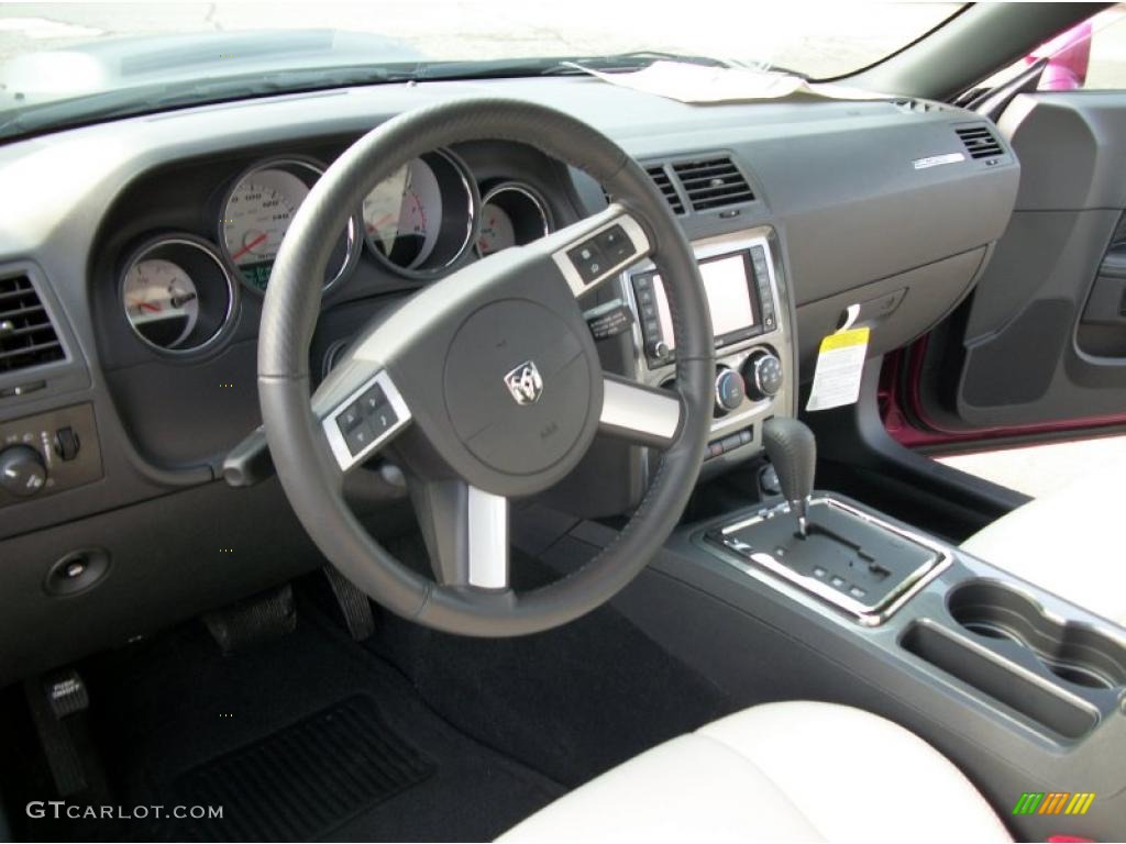 Pearl White Leather Interior 2010 Dodge Challenger SRT8 Furious Fuchsia Edition Photo #48506727
