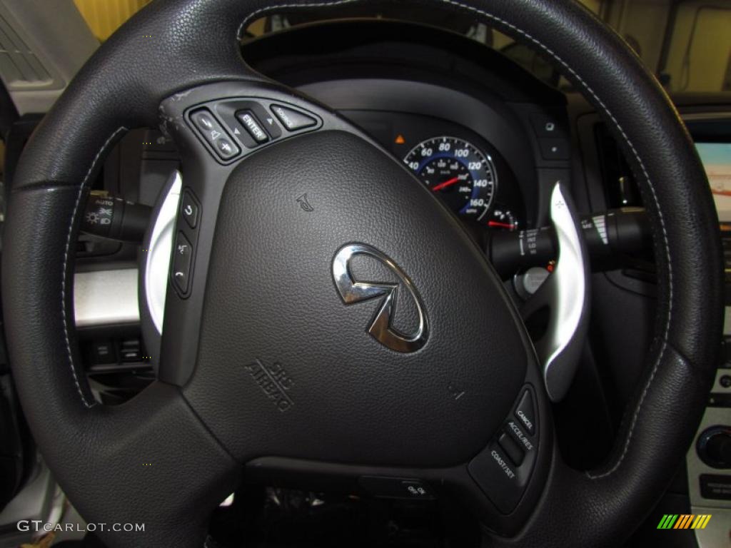 2008 Infiniti G 37 S Sport Coupe Graphite Steering Wheel Photo #48507660