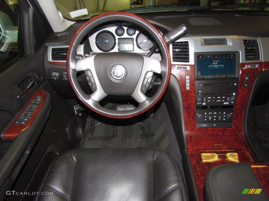 2008 Cadillac Escalade EXT AWD Ebony Steering Wheel Photo #48508299