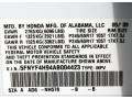 NH578: Taffeta White 2010 Honda Pilot Touring 4WD Color Code