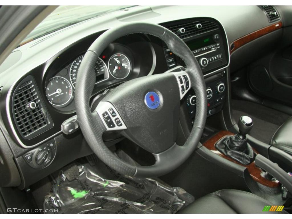 Black Interior 2010 Saab 9-3 2.0T Sport Sedan XWD Photo #48509491