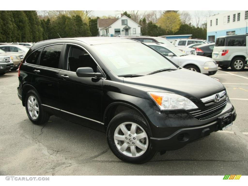 2009 CR-V EX 4WD - Crystal Black Pearl / Black photo #3