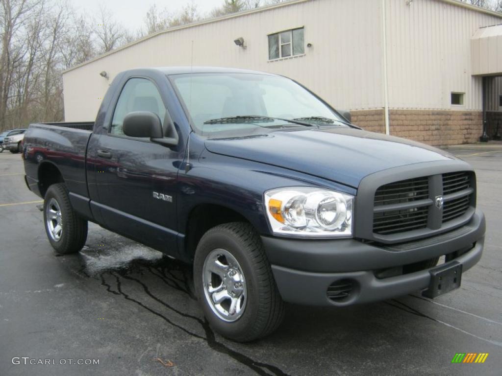 2008 Ram 1500 ST Regular Cab - Patriot Blue Pearl / Medium Slate Gray photo #14