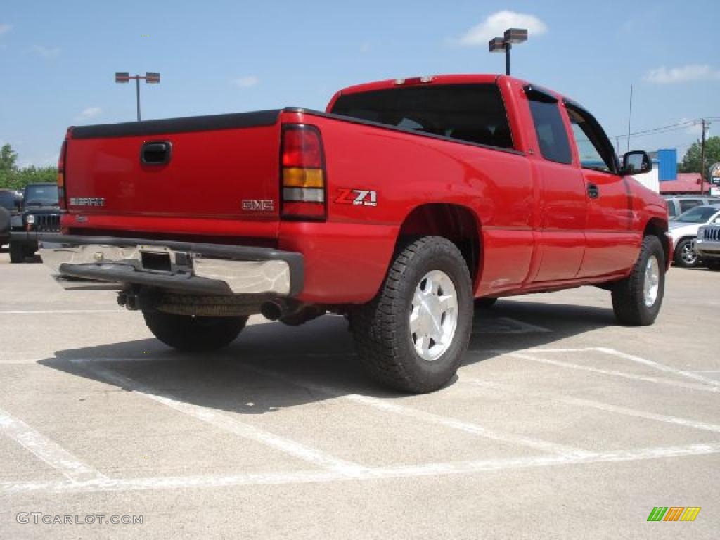 2005 Sierra 1500 SLE Extended Cab 4x4 - Fire Red / Pewter photo #3
