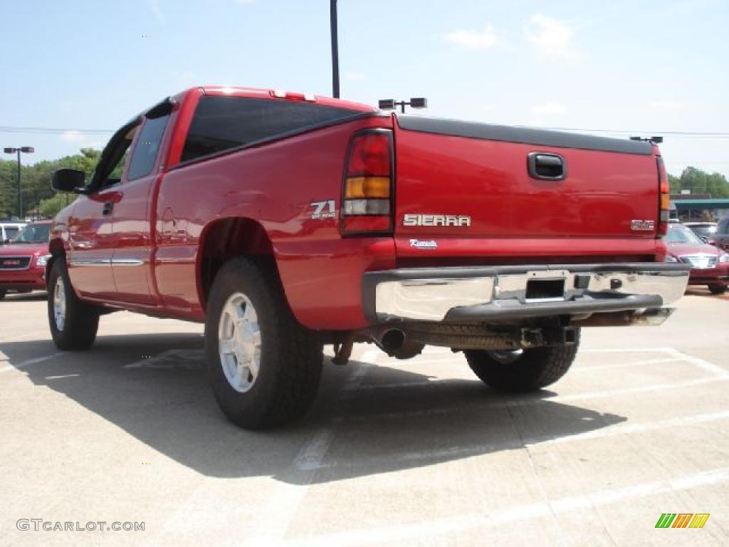 2005 Sierra 1500 SLE Extended Cab 4x4 - Fire Red / Pewter photo #5
