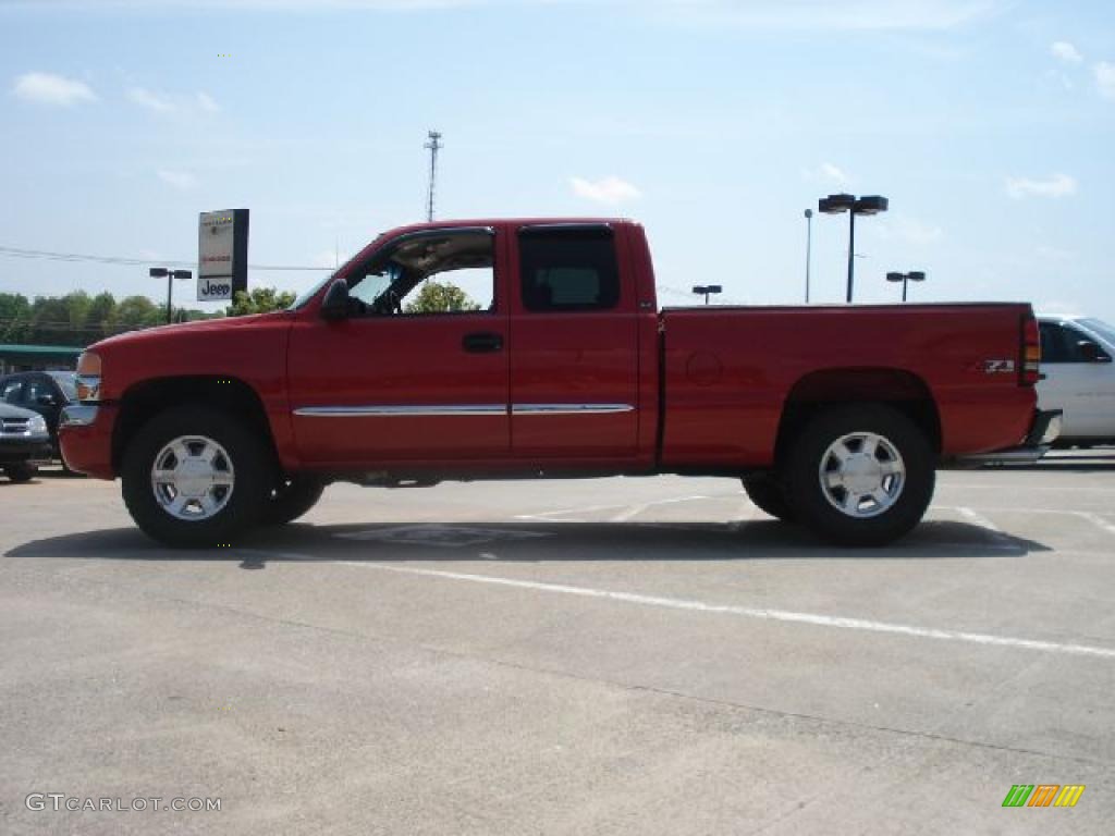 2005 Sierra 1500 SLE Extended Cab 4x4 - Fire Red / Pewter photo #6